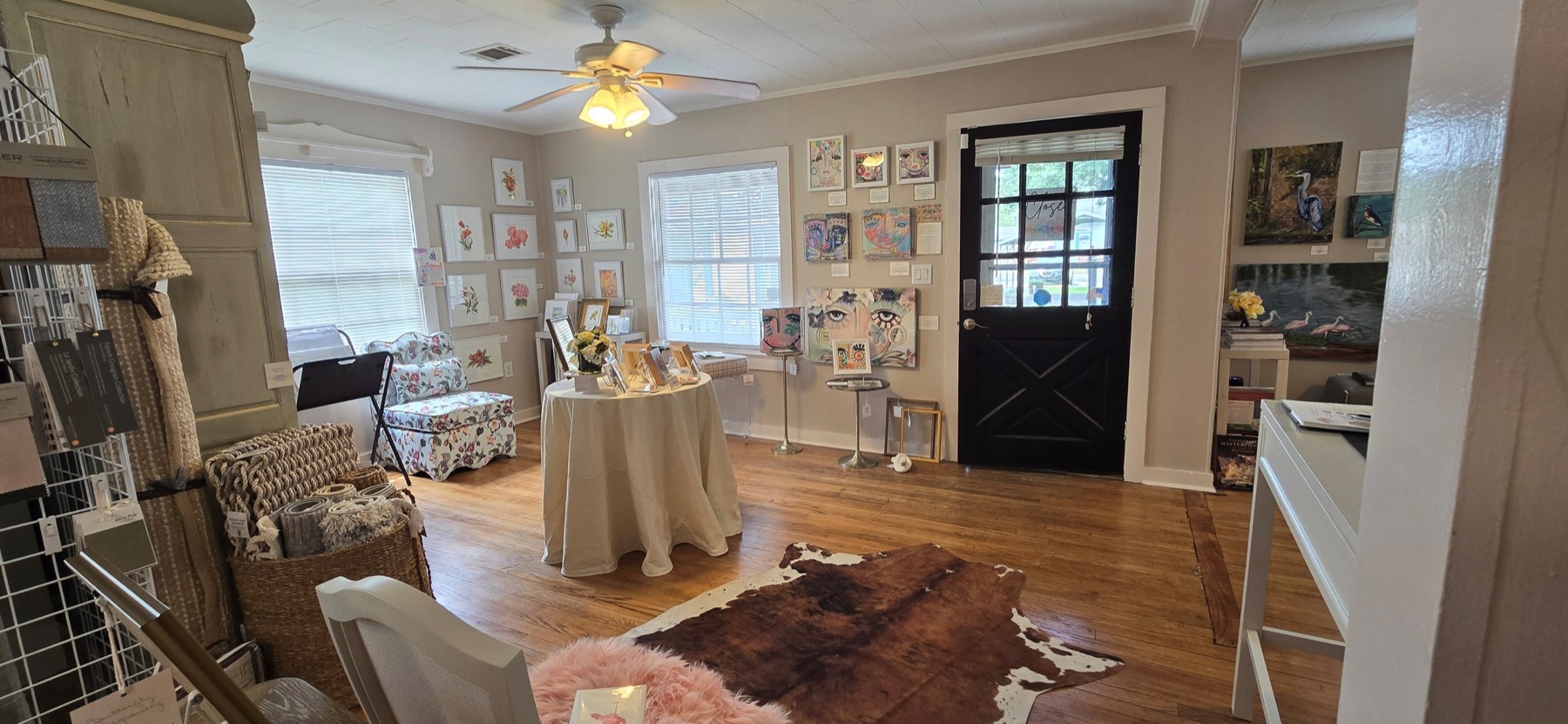 Original artwork on display in the gallery