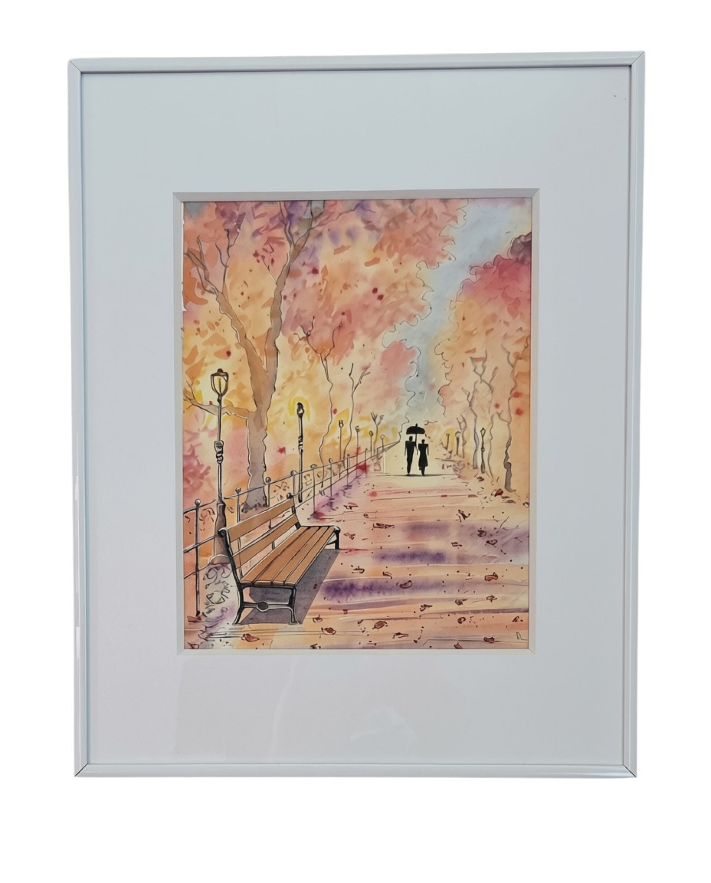 Evening Walk, Watercolor, Framed 11″×14″ at Langley Art & Home