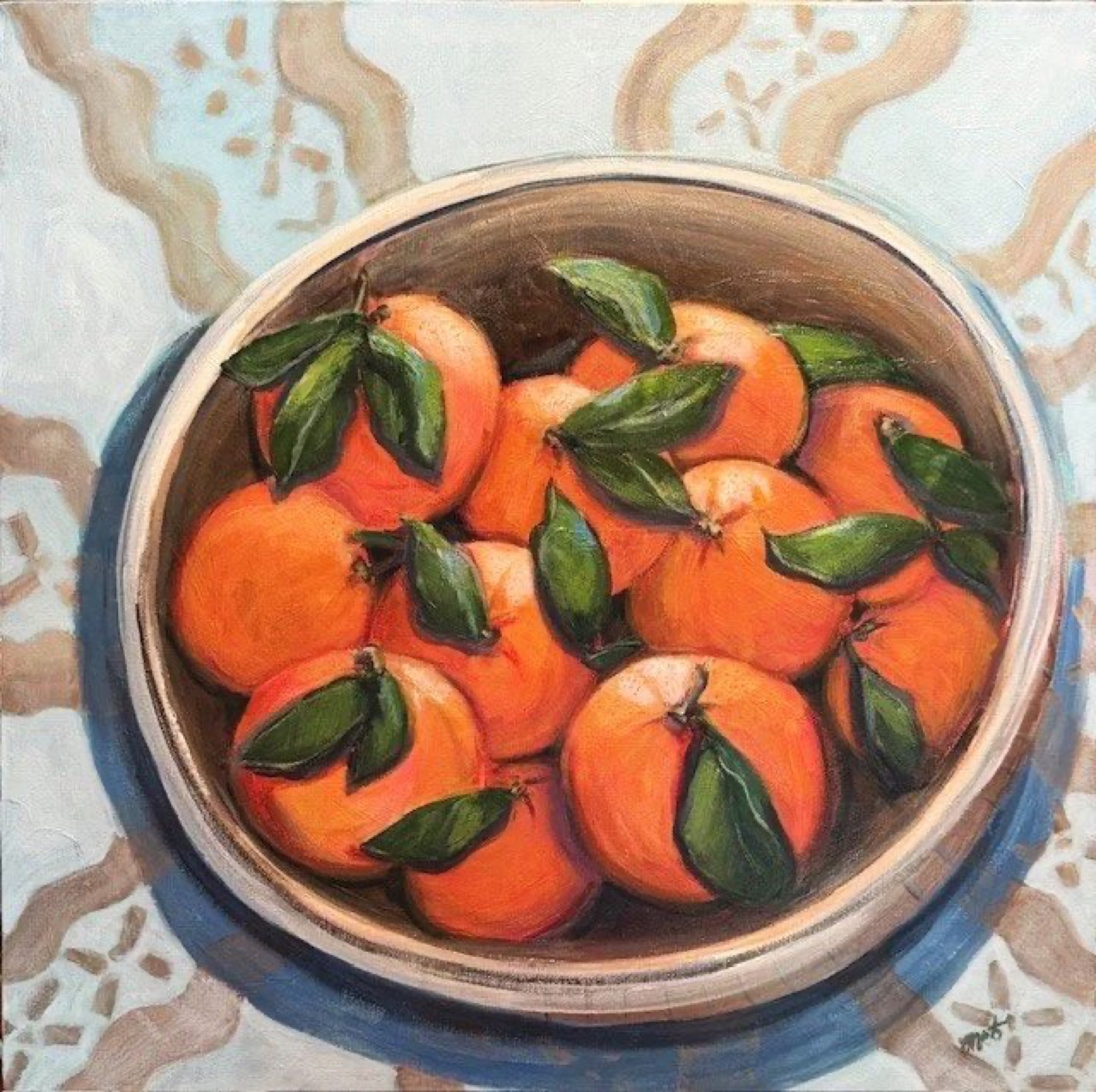 Oranges, Acrylic, Canvas 24″×24″ at Langley Art & Home