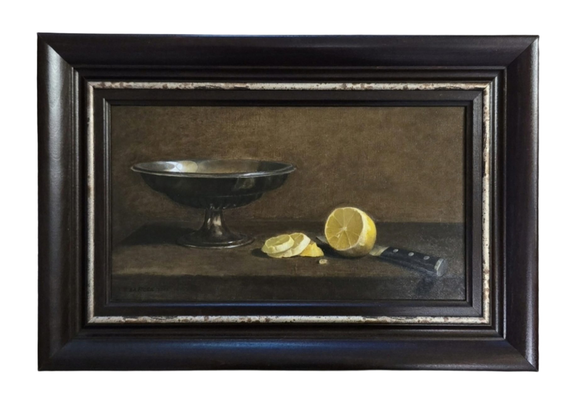 Still Life with Lemon, Oil, Linen 14″×21″ at Langley Art & Home